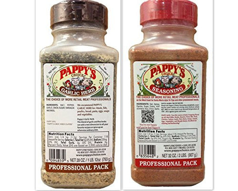 Pappy's Choice Garlic Herb 28oz and Pappy's Choice Seasoning 32oz