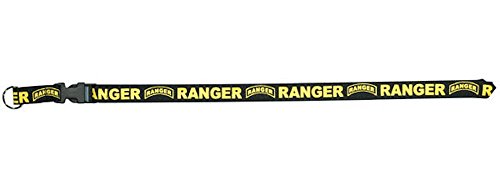 Ranger with Ranger Tab Silk Screen in Yellow Print on Removable Clasp Black Lanyard