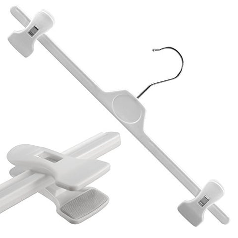 White Adjustable Clip Hangers - 40cm Extra Wide