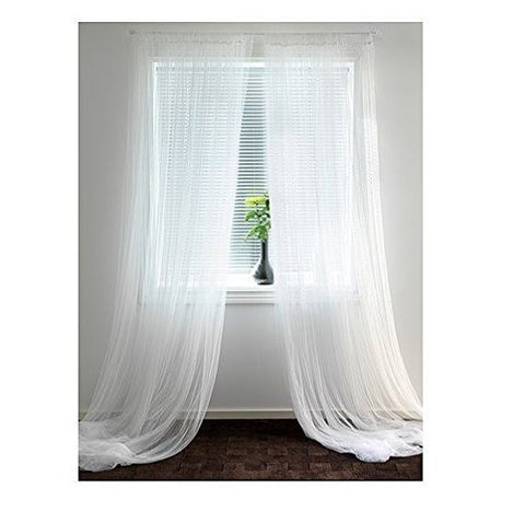 Ikea Lill Sheer Curtains 2 Panels 98 X 110 White New