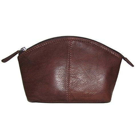 Cosmetic Case with Interior Zipper - Toffee