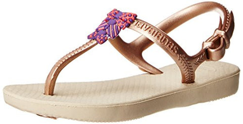 Havaianas Kids Freedom Thong Sandal (Toddler/Little Kid), Sand Grey/Rose Gold, 23 BR(8 M US Toddler)