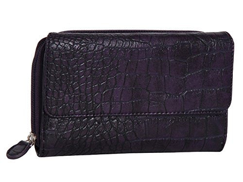 Mundi Womens My Big Fat Wallet Clutch w/ Calculator (Purple Croco)