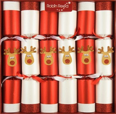 Specialty Crackers, 6 x 13 inch Racing Glitter Reindeer, Surprise Racing Reindeer