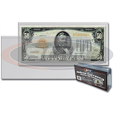 BCW Semi-Rigid Currency Sleeves, Regular Size