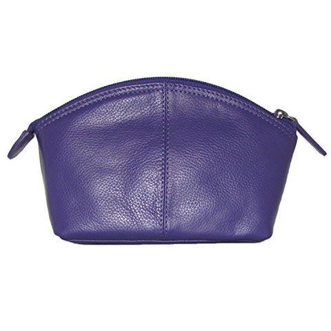 Cosmetic Case with Interior Zipper, Purple