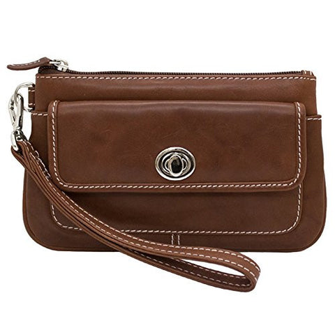 Wristlet with Turn Lock - Toffee