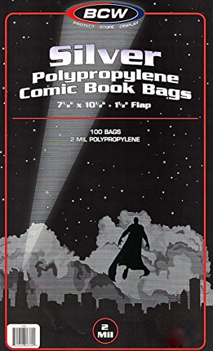 Silver/regular Comic Bags - 7 1/8 X 10 1/2 - 100 Bags per Pack