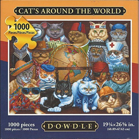 Cats Around the World 1000 Piece Puzzle