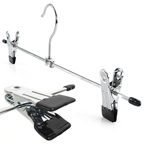Extra Wide Chrome Metal Clip Hangers - 40cm