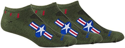 American Star No-Show 3-Pack Army Green USA