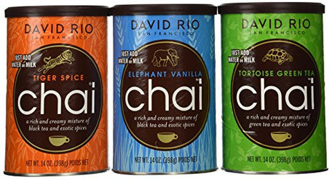 Tiger Spice Chai 14 oz
Elephant Vanilla Chai mix 14 oz
Tortoise Green Tea 14 oz