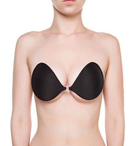 NuBra Feather Lite Super Light Adhesive Bra (D, Black)
