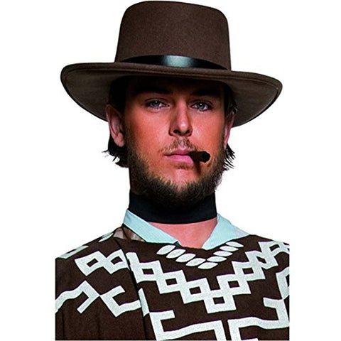 Authentic Western Wandering Gunman Hat, Brown (With Black Rim, on Display Card)