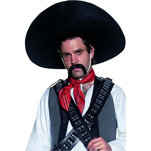 Authentic Mexican Bandit Sombrero, Black (on Display Card)