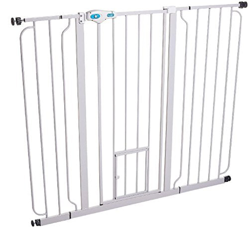 Carlson Extra Wide Walk-thru Pet Gate With Pet Door - White,  29-34wx30h In