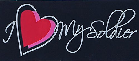 I (Hot Pink HEART) My Soldier 7.5" x 3" Decal