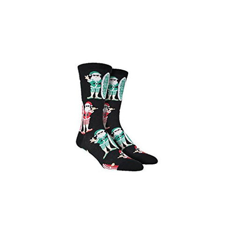 Men's Surf Santa Socks, Black