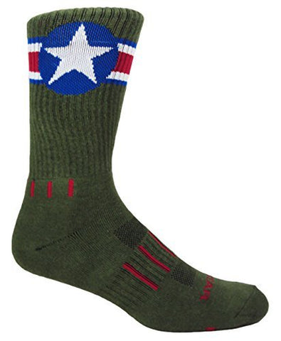 American Star Crew Army Green Red White Blue