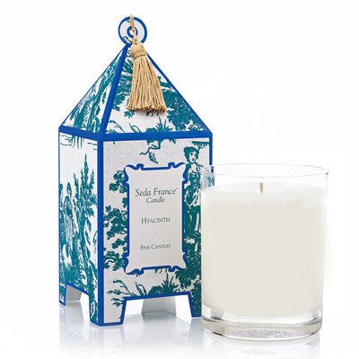 Hyacinth Classic Toile Pagoda Box Candle, 10 oz.