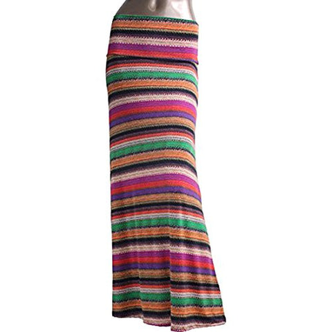 Azules Women's Maxi Skirt -Stretchy, Soft Fabric (E66 / Large)
