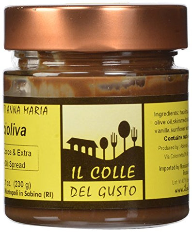 Il Colle Del Gusto (Spread with Extra Virgin Olive Oil), Smooth Hazelnut Chocolate Spread, 230 gr/8.1 oz