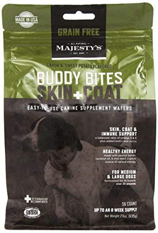 Majestys Animal Nutrition - Buddy Bites Grain-Free Skin+coat 56's Large  Dog