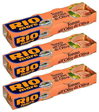 Rio Mare: Set of 12 Cans of Tuna Fish in Olive Oil, Yellowfin Tuna Quality * Pack of 12, 80g (2.82oz) Each * 960g (33.86oz) Total * [ Italian Import ]