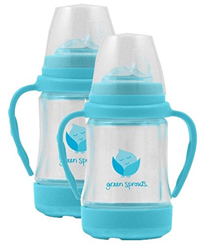 Glass Sip & Straw Cup-Light Aqua-6mo+