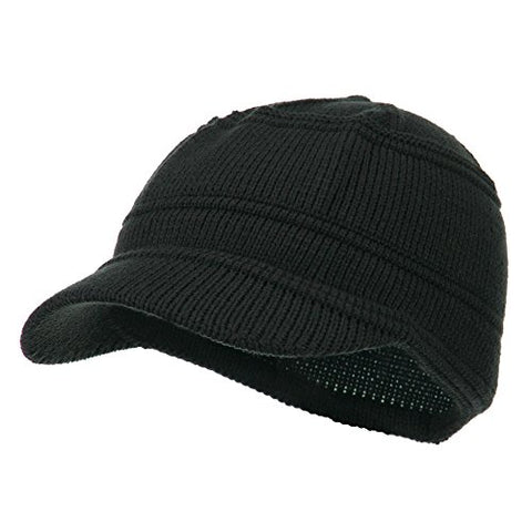 Rasta/NYE, Army Jeep Style Beanie Cap - Charcoal (fitting up to XL)