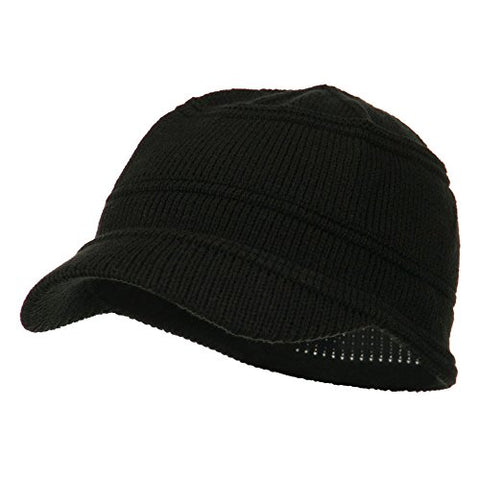 Rasta/NYE, Army Jeep Style Beanie Cap - Black (fitting up to XL)