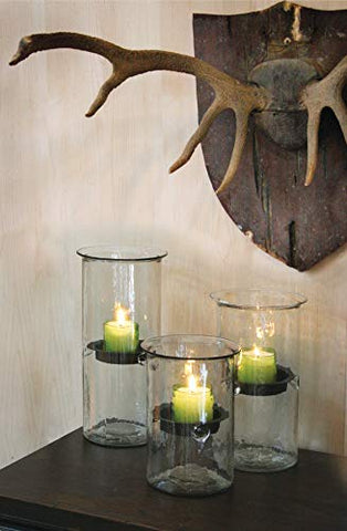 mini glass candle cylinders with rustic insert \ large