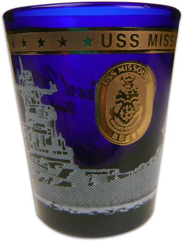 Shot Glass - Cobalt USS Missouri