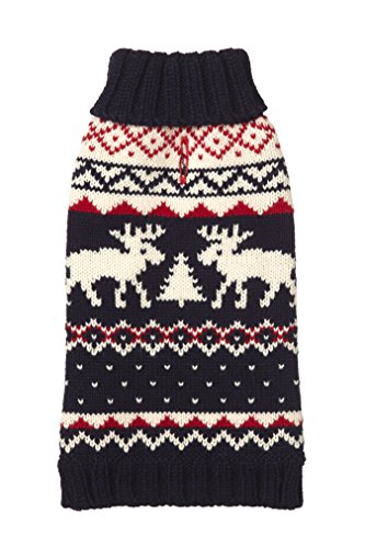 Fairisle Moose Navy Sweater - Size 20"