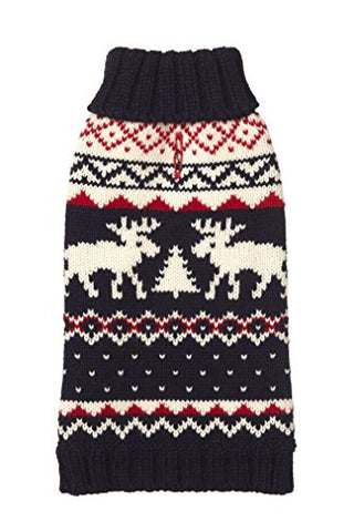Fairisle Moose Navy Sweater - Size 20"
