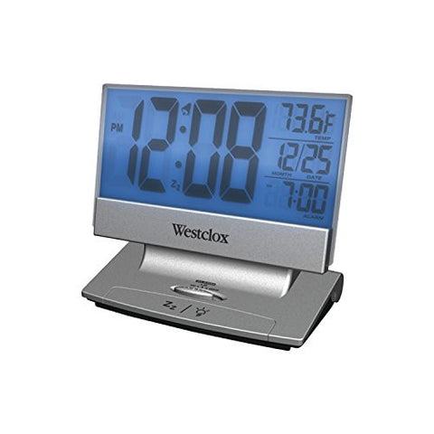 Thin LCD Alarm Clock with Temperature, Day/Date & Alarm Indicator, X-Large