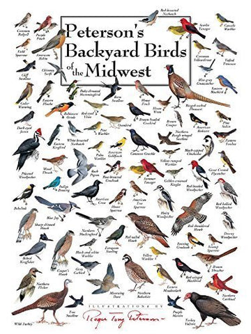 Peterson's Backyard Birds of the Midwest - Jigsaw Puzzle - 550 piece - 18" x 24"