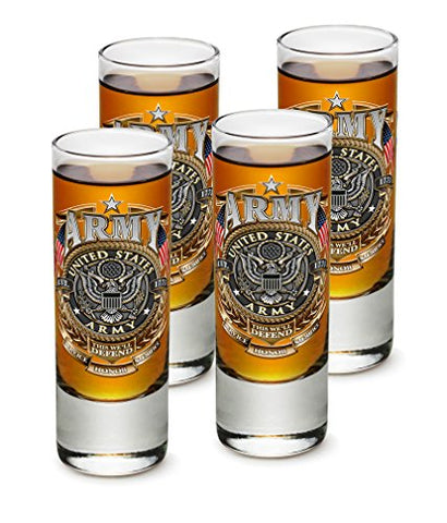 Army Gold Shield 2oz Shot Glass