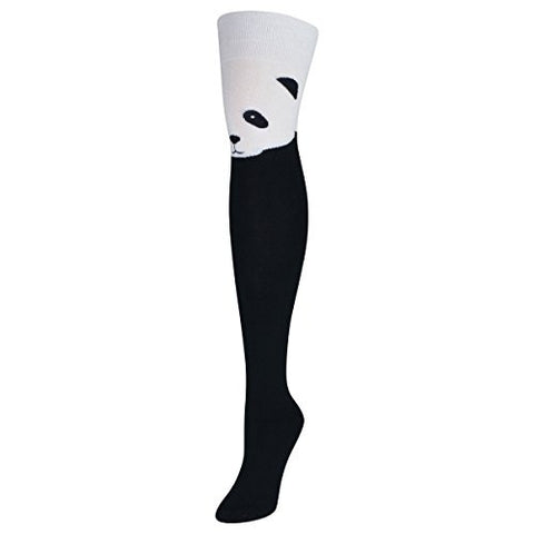 Women's Socks Panda Over The Knee, Black