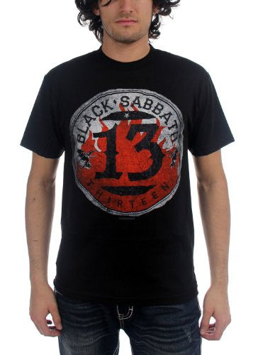 Black Sabbath - Mens 13 Flame Circle T-Shirt in Black, Size: X-Large, Color: Black