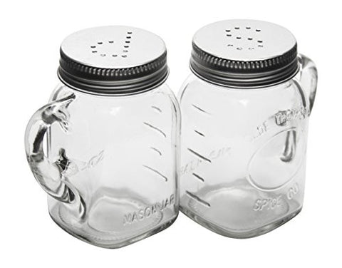 Mason Jar Salt and Pepper Shaker Set, 3 1/2"