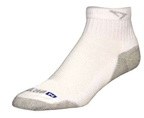 Drymax - Running Socks, Run 1/4 Crew Low - White/Gray, XL