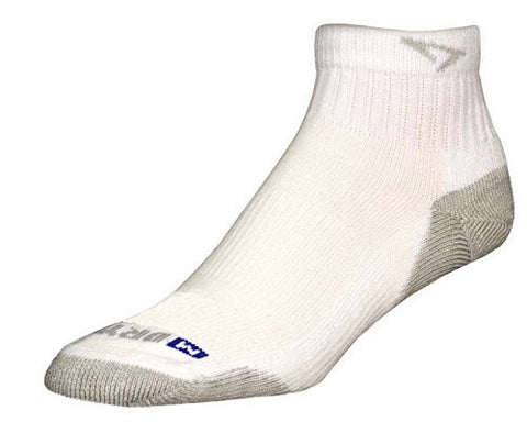Drymax - Running Socks, Run 1/4 Crew Low - White/Gray, XL