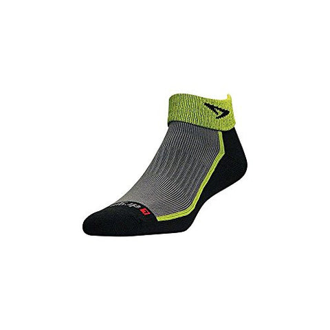 Trail Run 1/4 Crew/Turndown - Lime Green/Black/Gray, L
