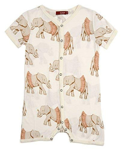 Bamboo Shortall Romper, Tutu Elephant, 6-12M