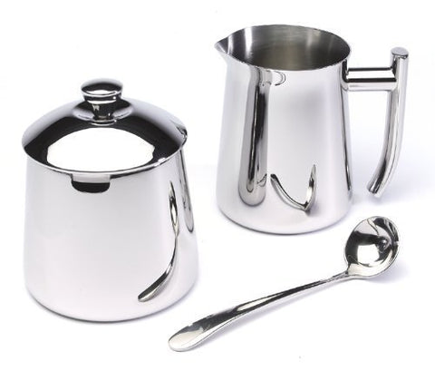 Frieling 18/10 Stainless Steel Creamer, Mirror Finish, 10 fl. oz.
18/10 Stainless Steel Sugar Bowl, Mirror Finish, 10 oz with Spoon