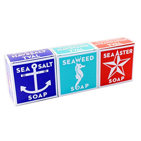 Swedish Dream Sea Salt Soap 4.3 oz. Bar, Swedish Dream Seaweed Soap 4.3 oz. Bar
and Swedish Dream Sea Aster Soap 4.3 oz. Bar