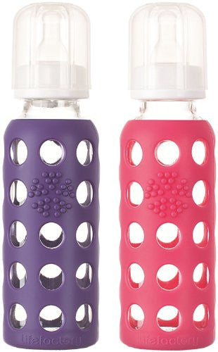 Lifefactory Baby Bundle - Bottle Set - Raspberry/Royal Purple - 9 oz - 2 pk