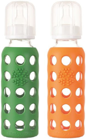 Lifefactory Baby Bundle - Bottle Set - Orange/Grass Green - 9 oz - 2 pk