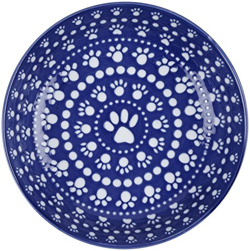 Ore Pet, Shallow Bowl Bandana Blue,7.00 Dia. X 1.75 H